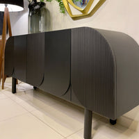 Credenza irregular negra- Irregular black lacquer credenza