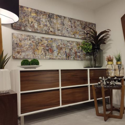 Cajonera blanca con parota/White Chest Drawers*