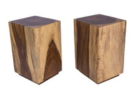 Mesa Lateral Madera Parota Cuadrada Sala Vallarta Mueble México Envío