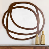 espejo de pared hecho de madera de parota decorativo