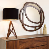 espejo de pared hecho de madera de parota decorativo