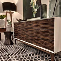 Cajonera tejida de parota- Parota credenza